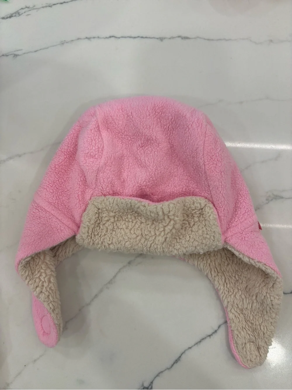 Zutano Pink Sherpa Trapper Hat with Cream Lining